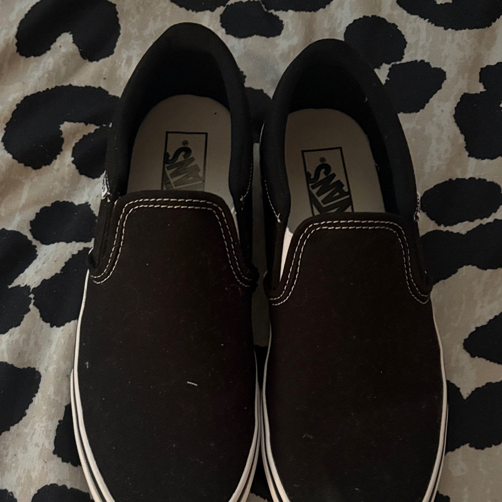 Vans Men's Black Canvas Slip-On Sneakers